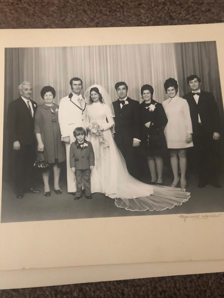 Chris’ Uncle, Aunty (Emilios’ sister), brother-in-law Kerry, sister Helen, Chris’ Dad Emilios, Mum, first cousin and his wife, Chris as a little boy (at the front).